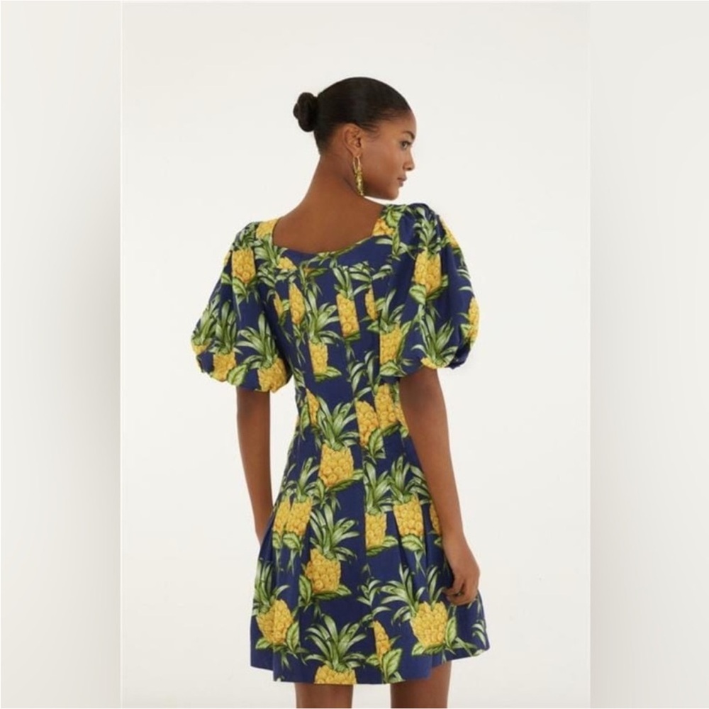 Farm Rio: DELICATE PINEAPPLE NAVY BLUE MINI
DRESS DT - Picture 2 of 8